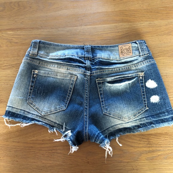 Paris Blues Pants - Distressed summer cutoff jean shorts
